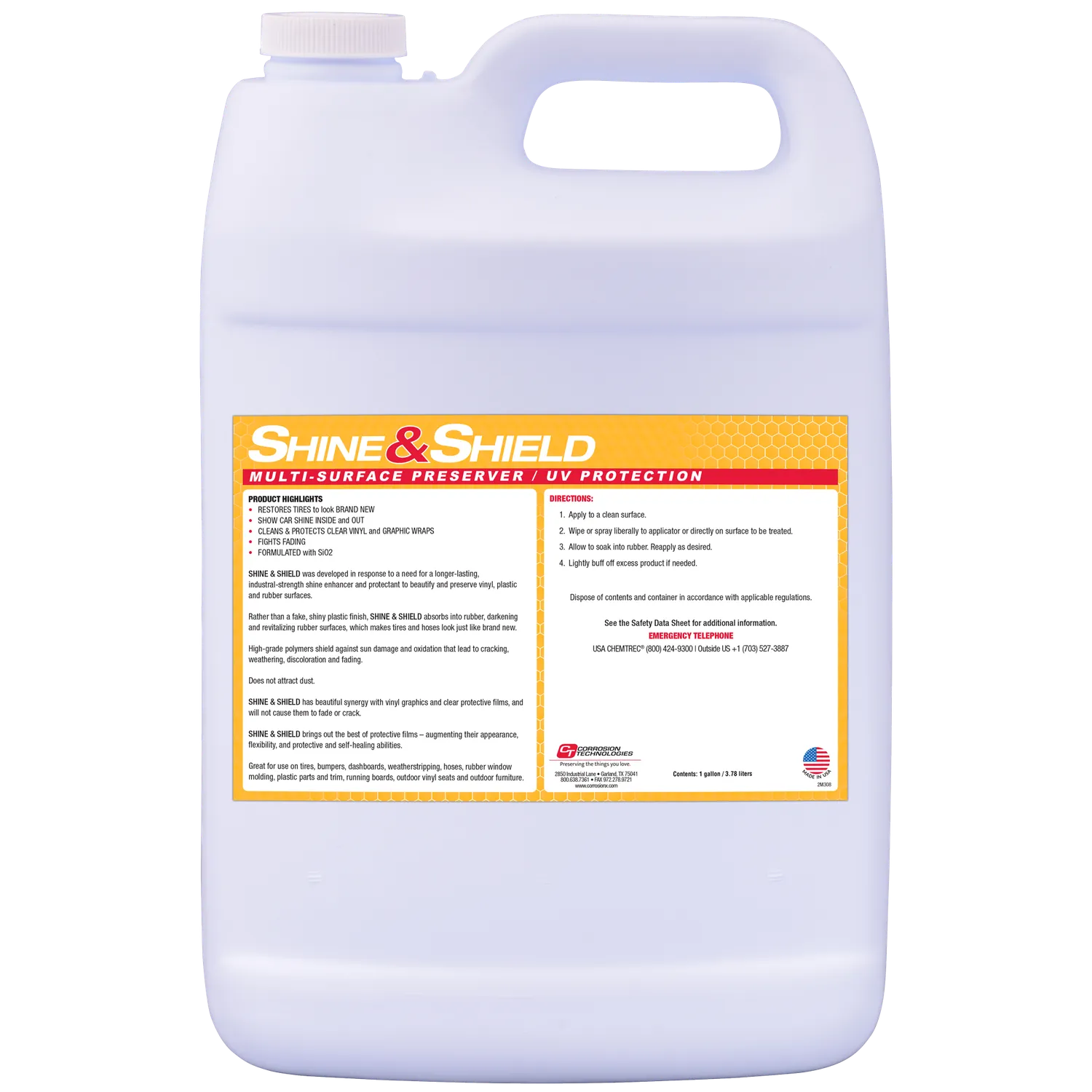 CorrosionX Shine Shield vinylpleje gummi 16 oz UV
