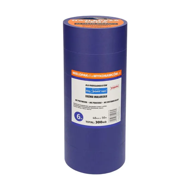 Blue Dolphin Malertape 48 mm x 50 m 6-pak til indendørs
