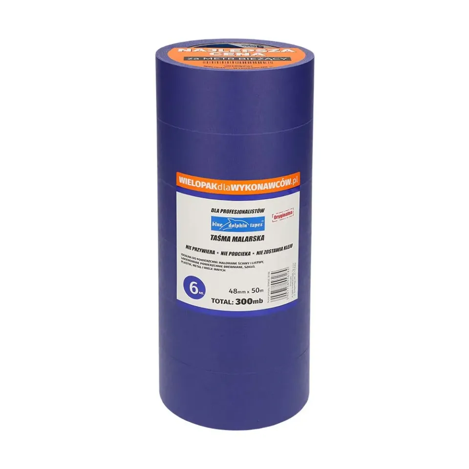 Blue Dolphin Malertape 48 mm x 50 m 6-pak til indendørs