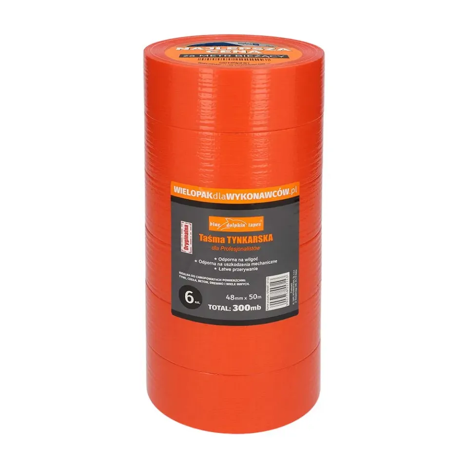 Blue Dolphin pudstape malertape 48mm x 50m 6-pak udendørs