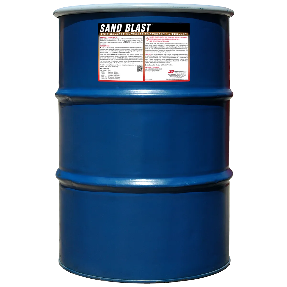CorrosionX Sand Blast betonfjerner 30 gallon tidsaktiveret