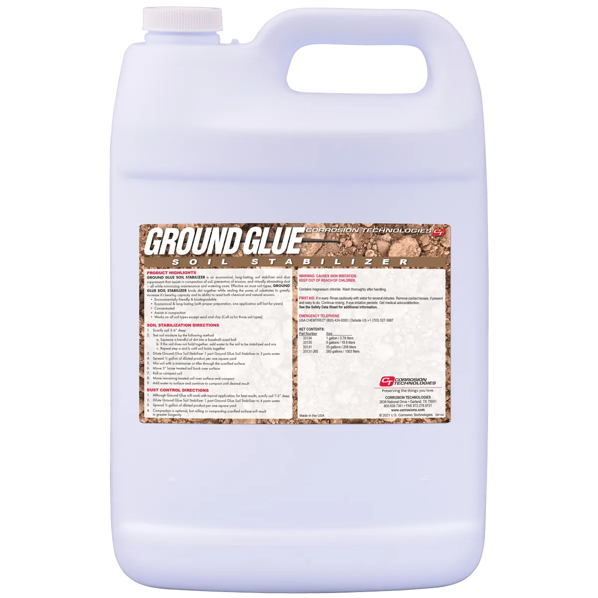 CorrosionX Ground Glue jordstabilisator 1 gallon 72 sq ft