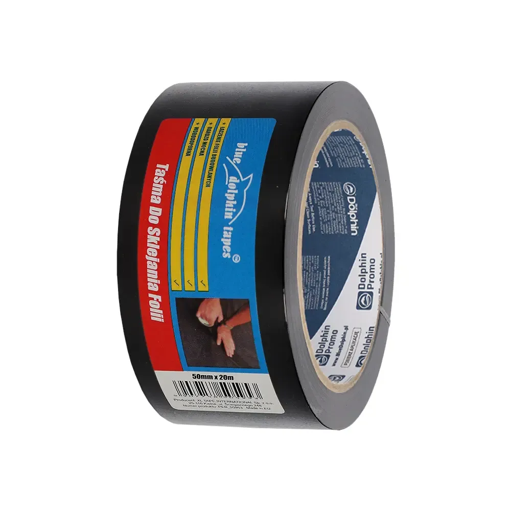Blue Dolphin folietape sort 50mmx20m PE-folie