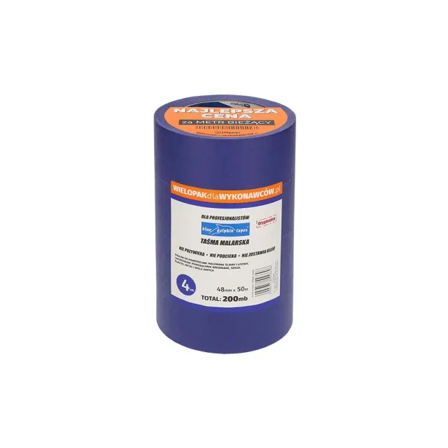 Blue Dolphin malertape 48mm x 50m 4-pak skarp kant