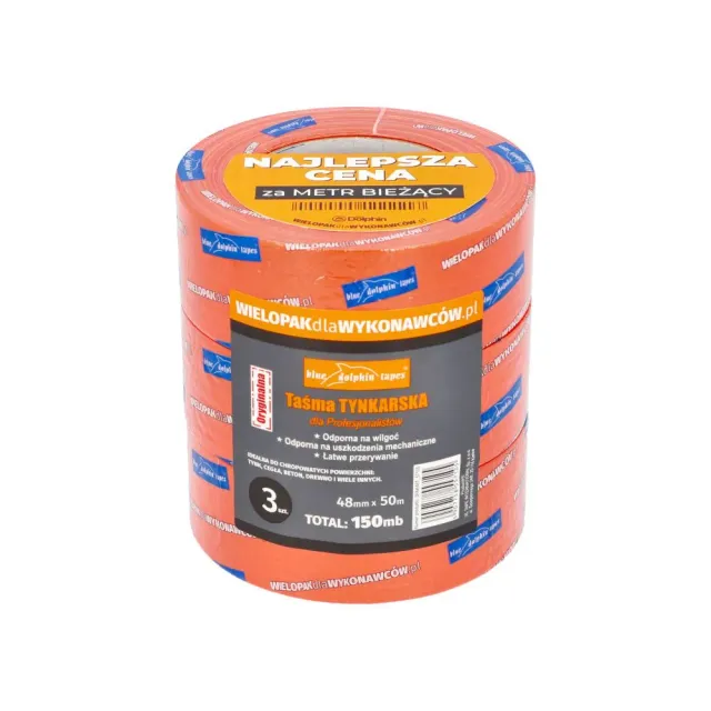 Blue Dolphin pudstape 48mm x 50m 3-pak orange
