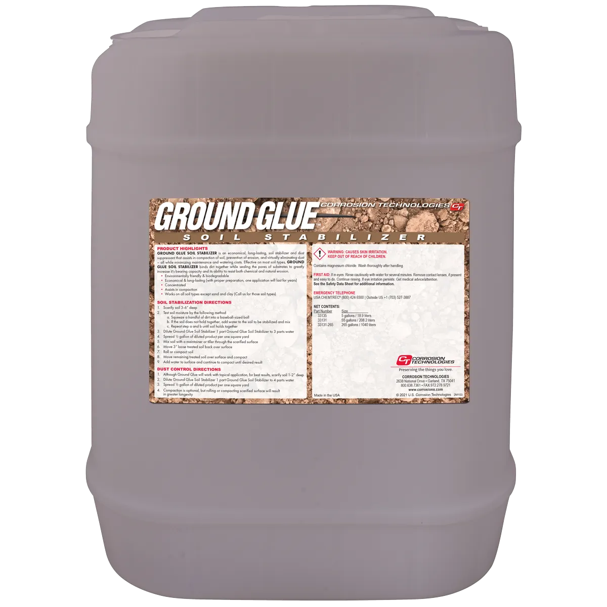 CorrosionX Ground Glue jordstabilisator 1 gallon 72 sq ft