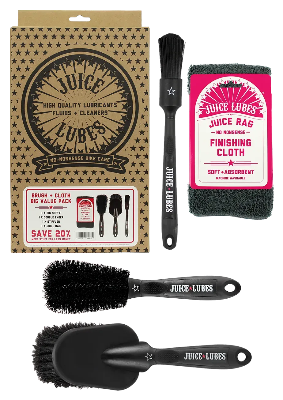 Juice Lubes Brush & Cloth børstesæt 3-pak med klud