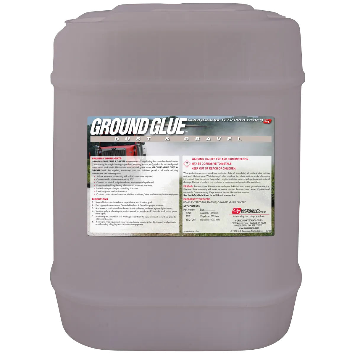 CorrosionX Ground Glue støvbinder 1 gallon grusvej