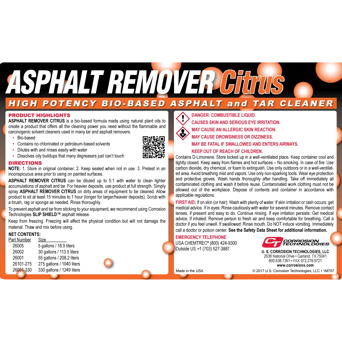 CorrosionX Asphalt Remover Citrus asfaltfjerner 3,8 l