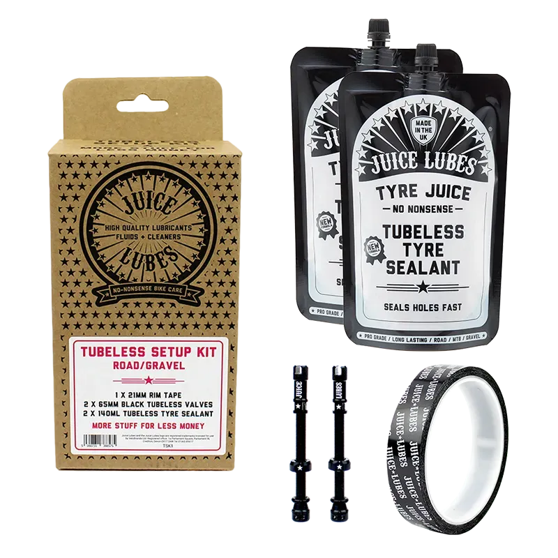 Juice Lubes Tubeless Setup Kit 21mm bånd 65mm ventil