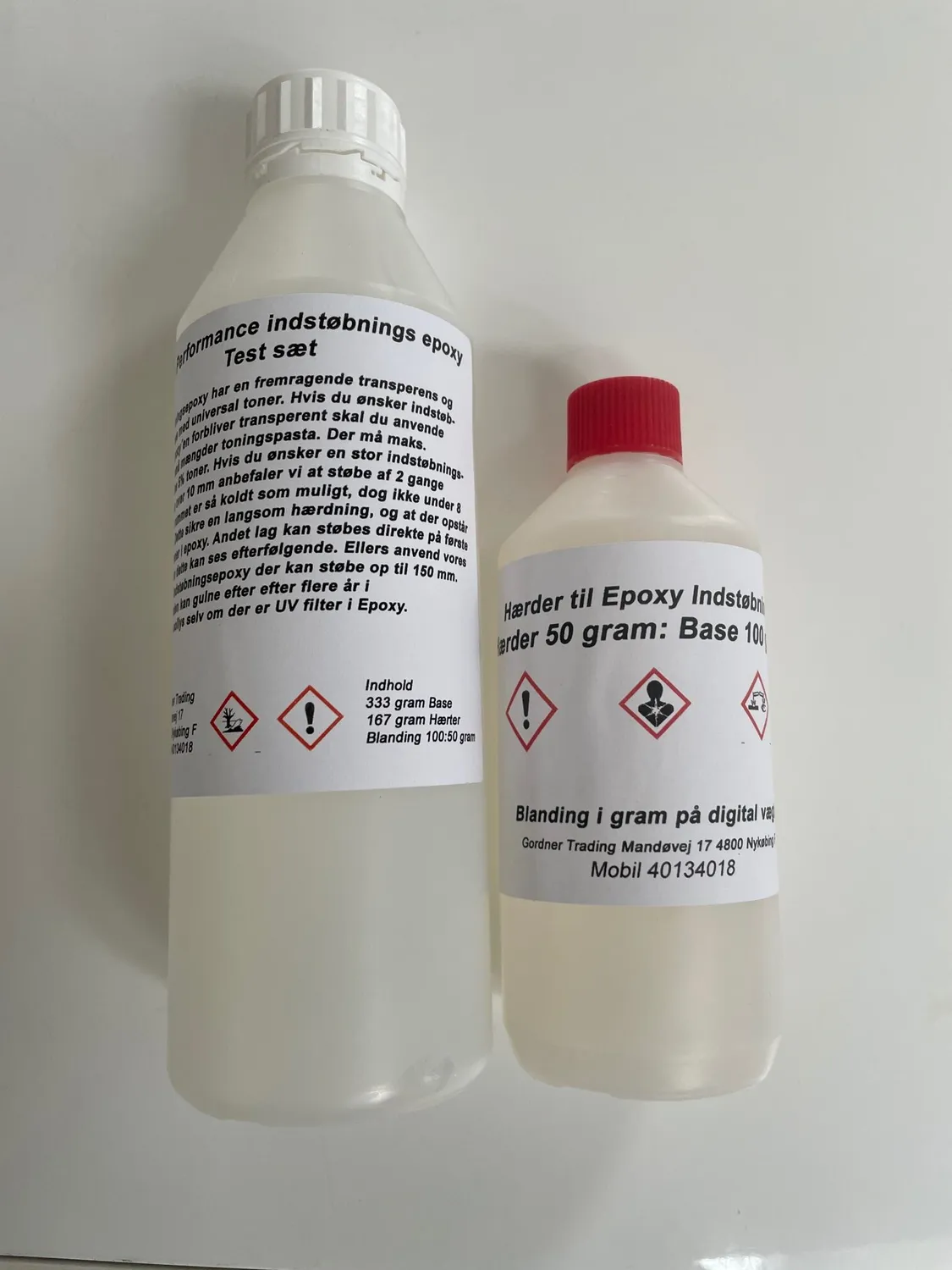 gordner.dk indstøbnings epoxy testsæt 0,5 kg – klar