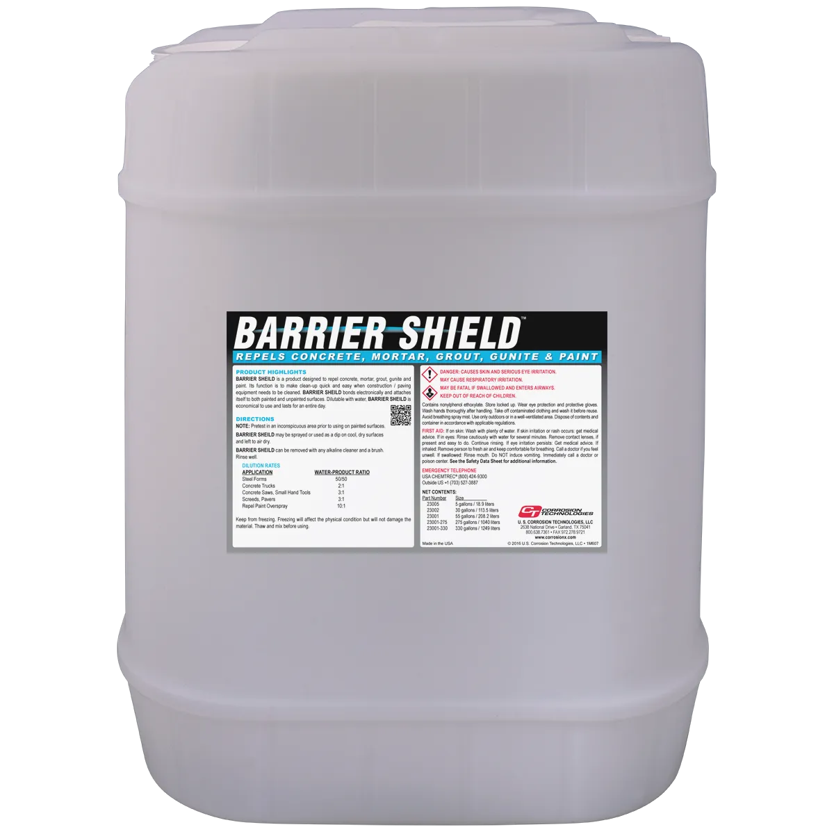CorrosionX Barrier Shield betonafviser 1 gallon vandfortyndbar