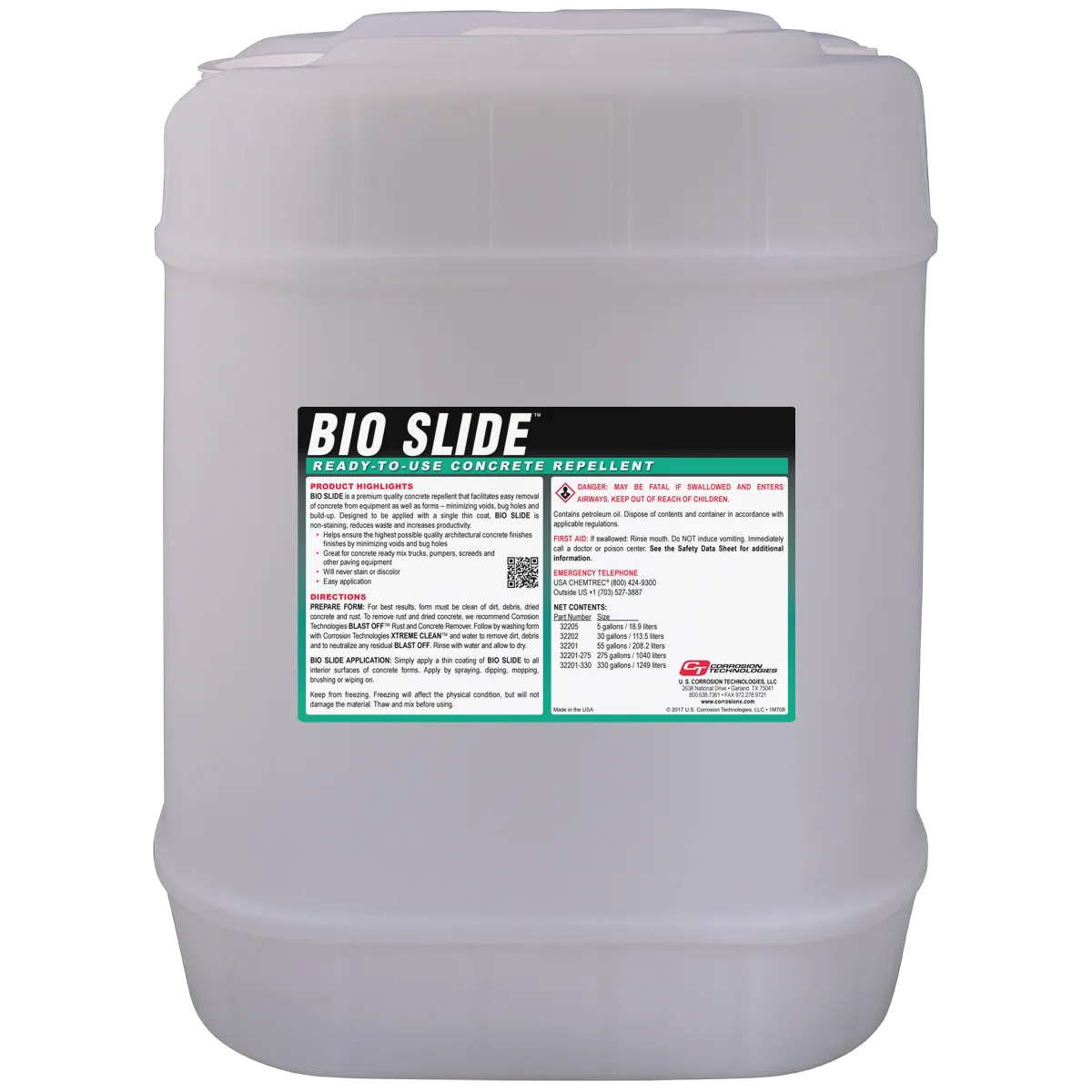 CorrosionX Bio Slide formolie 1 gallon beton-slipmiddel