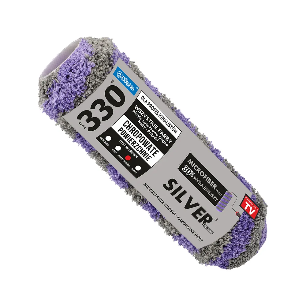 Blue Dolphin Silver Microfiber Twist malerrulle finish