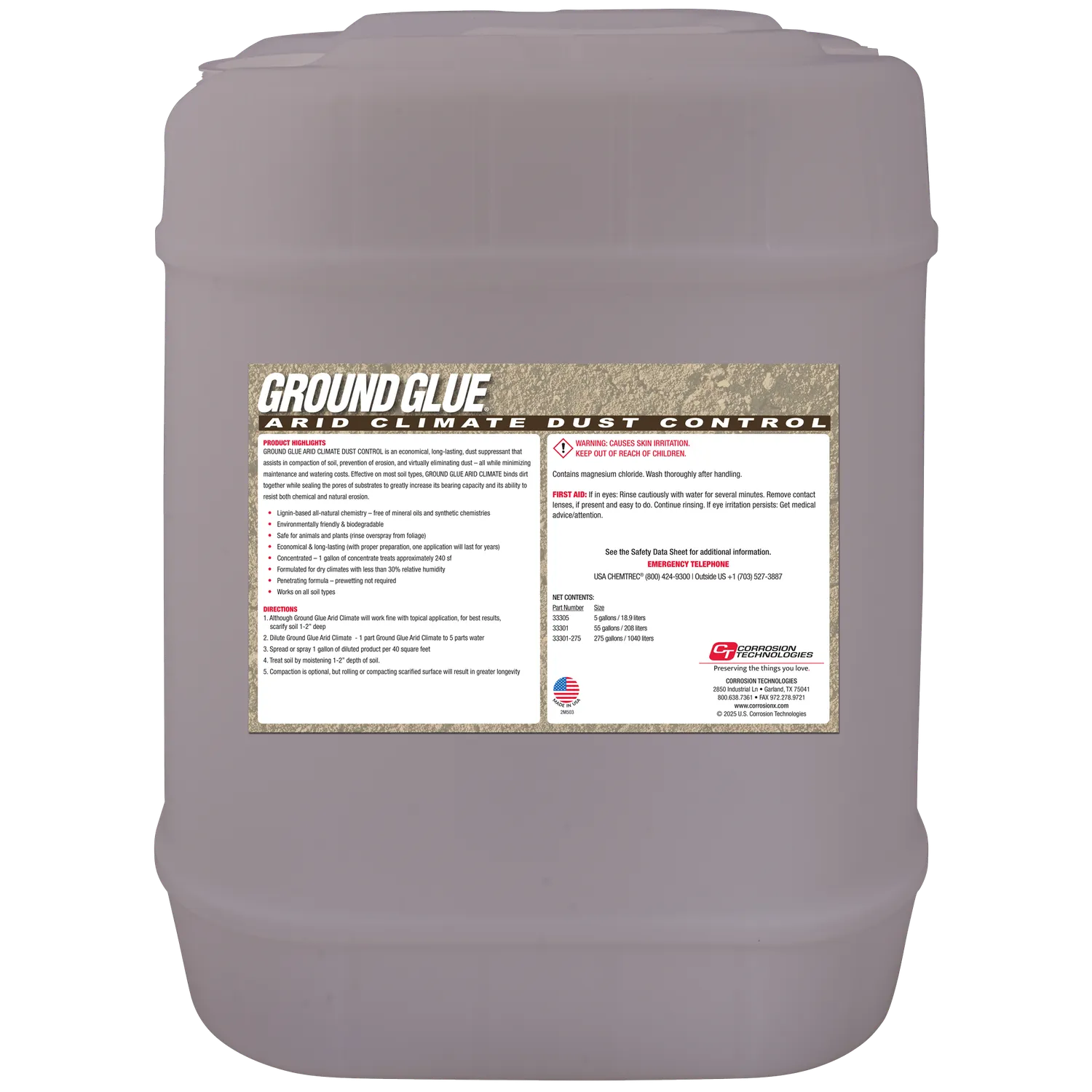 CorrosionX Ground Glue Arid støvbinder 1 gallon koncentrat