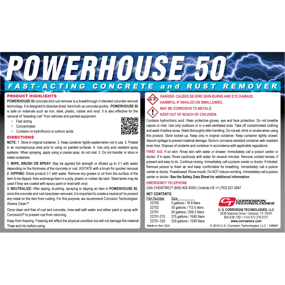 CorrosionX Powerhouse 50 betonfjerner kraftig syreblend