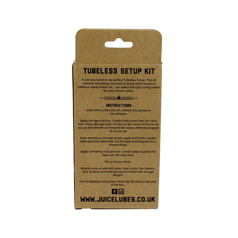 Juice Lubes Tubeless Setup Kit 21mm bånd 65mm ventil