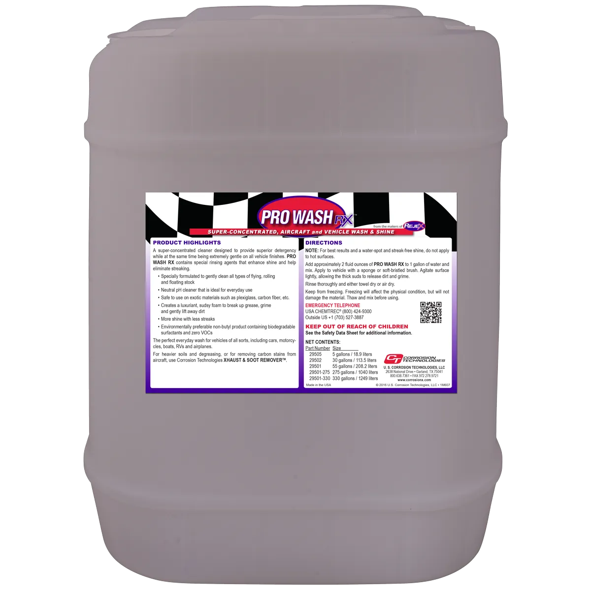 CorrosionX Pro Wash RX bilshampoo 1/2 gallon pH-neutral