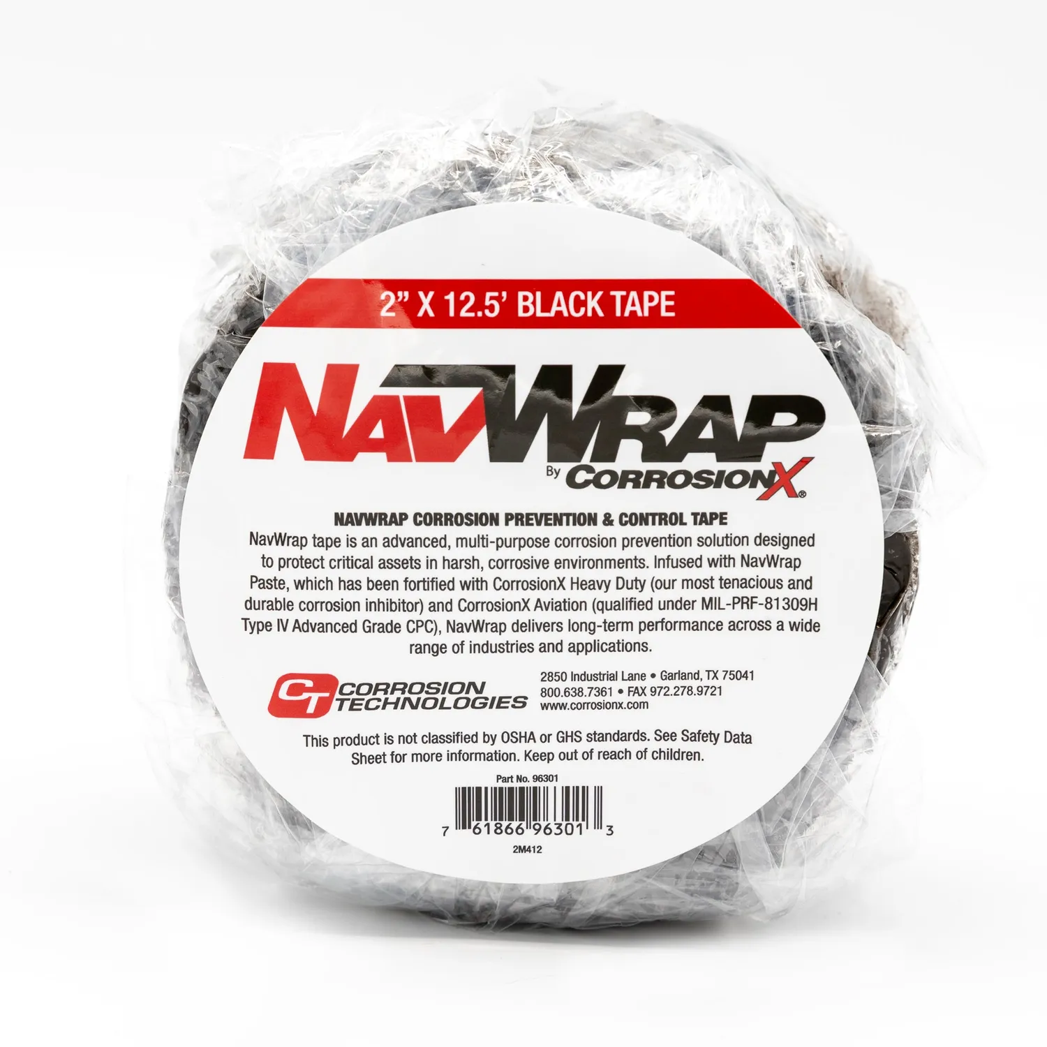 CorrosionX NavWrap korrosionstape 2"x12,5' sort selvklæbende