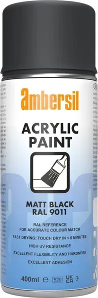 CRC AMB Acrylic Paint 9011 spraymaling sort mat 6x400 ml