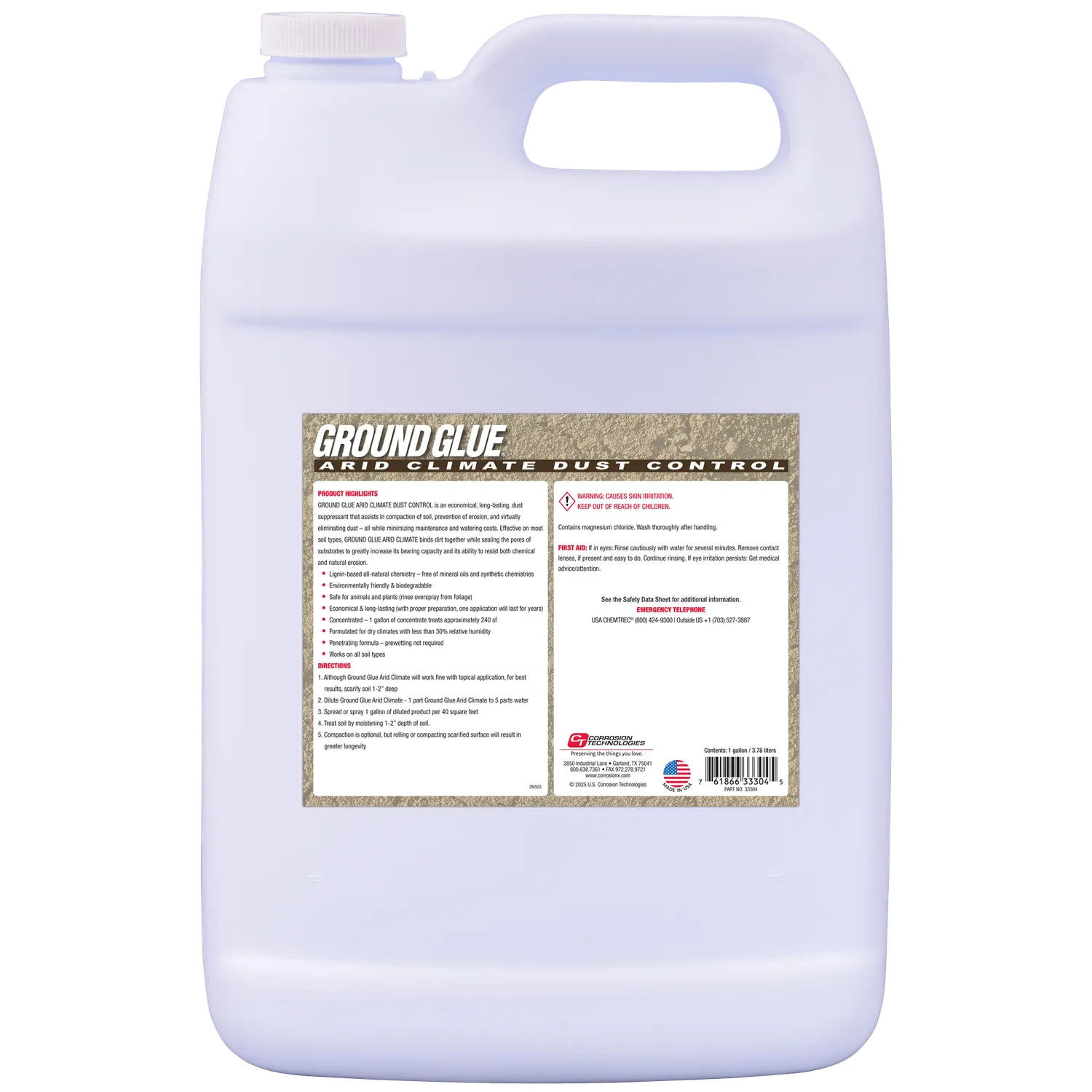 CorrosionX Ground Glue Arid støvbinder 1 gallon koncentrat