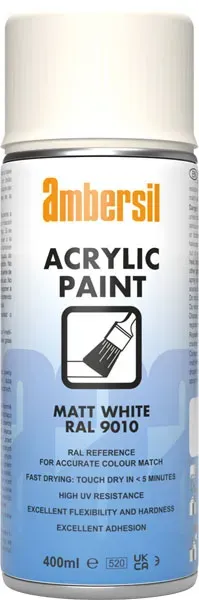CRC AMB 9010 akryl spraymaling hvid mat 6x400ml