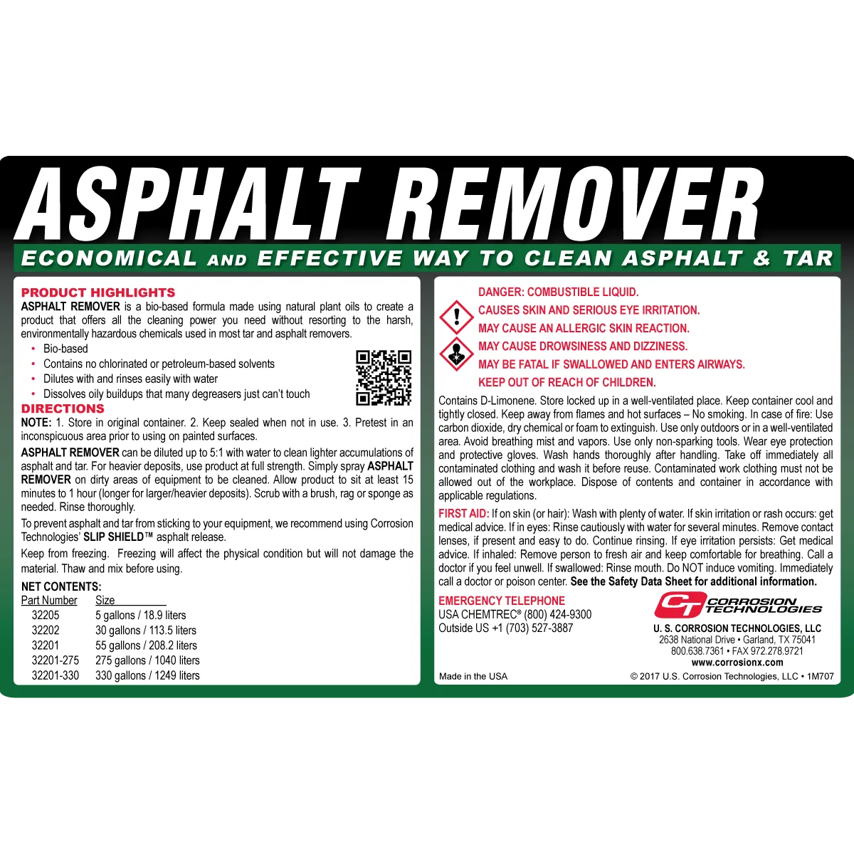 CorrosionX Asphalt Remover asfaltrens 1 gallon bio