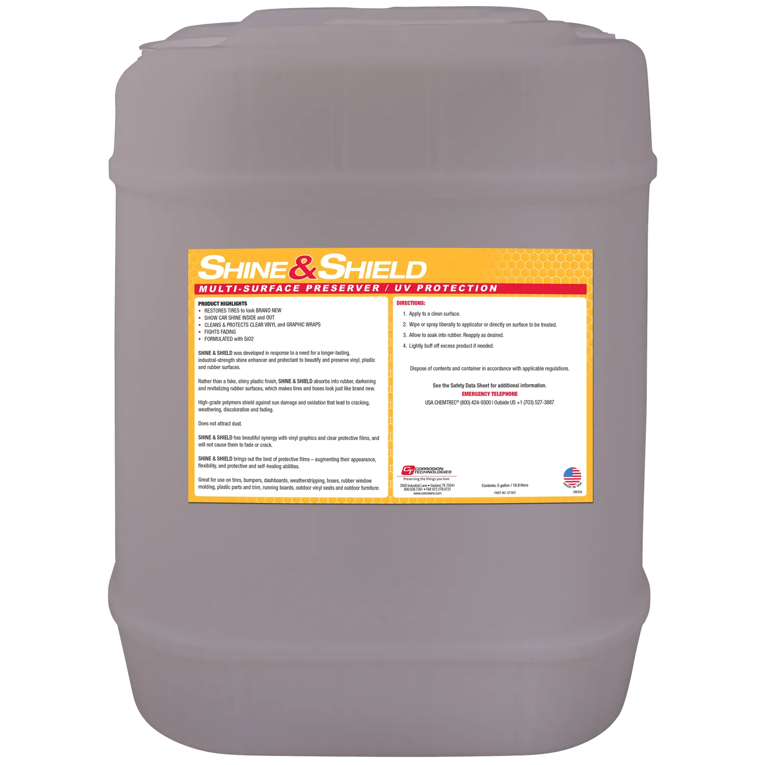 CorrosionX Shine Shield vinylpleje gummi 16 oz UV