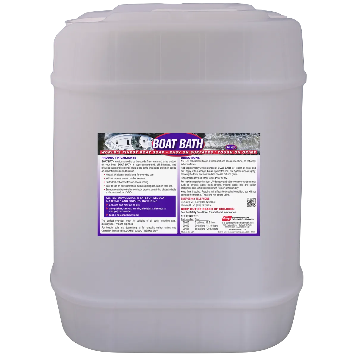 CorrosionX Boat Bath bådshampoo 1/2 gallon koncentrat pH-neutral