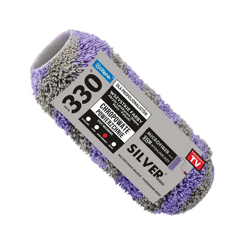 Blue Dolphin Silver Microfiber Twist malerrulle finish