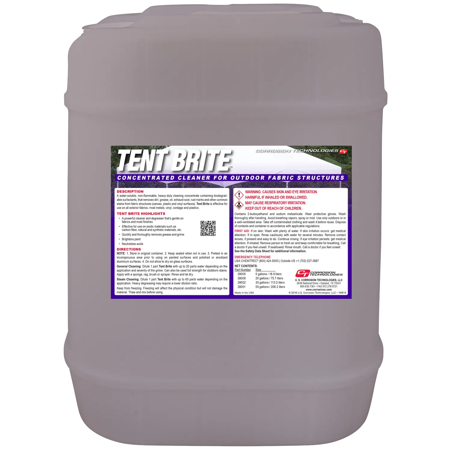 CorrosionX Tent Brite teltrens 3,8 liter koncentrat